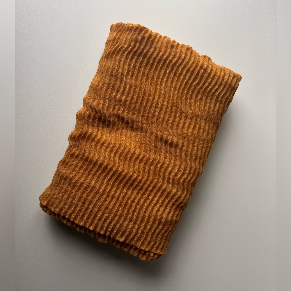 Yellow Pleated Scarf / Wrap